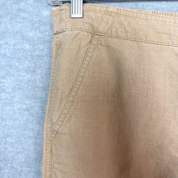 J Crew Denim M Tie Waist Seaside Pants Linen Blend Desert Sand Tan Beach Coastal - Picture 6 of 15
